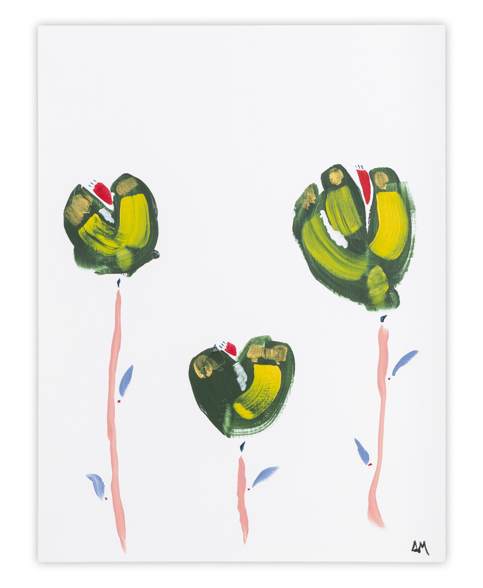 Study 4: Green Blooms with Golden Heart