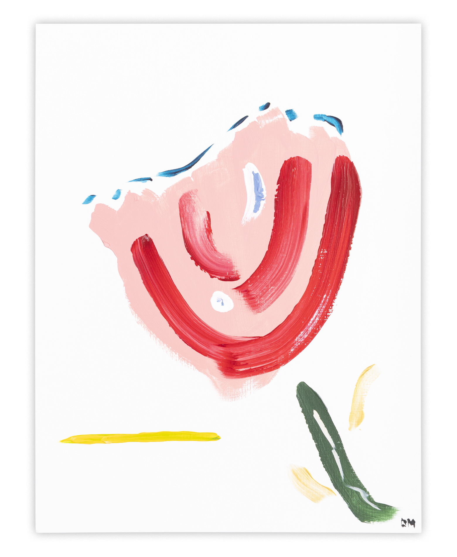 Study 11: Pink Stem with Dual Blossoms