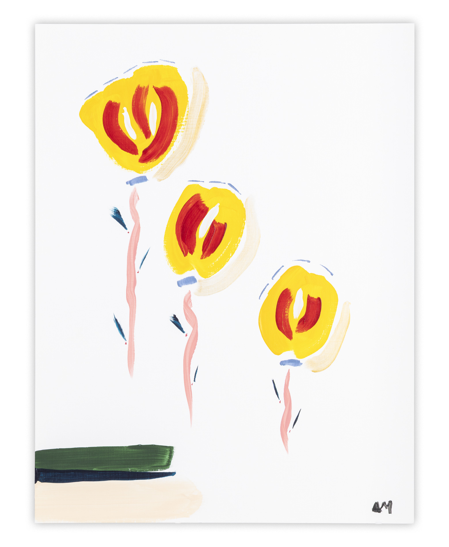 Study 13: Pale Yellow Blossoms with Red Veins