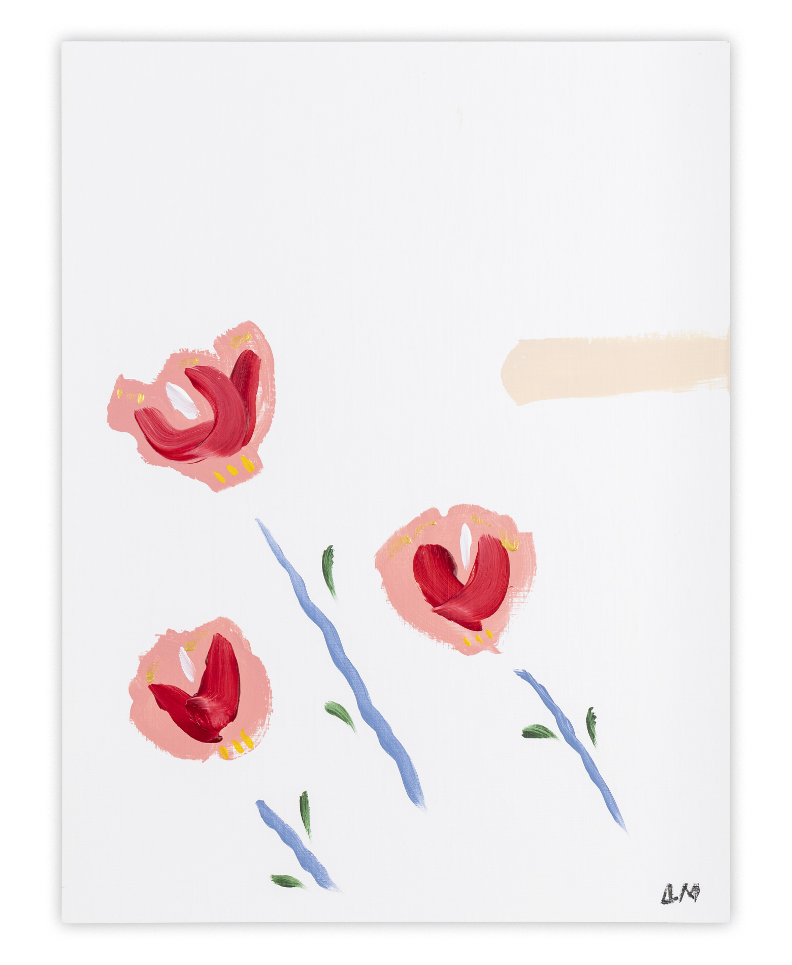 Study 15: Pink Blossoms with Blue Accents