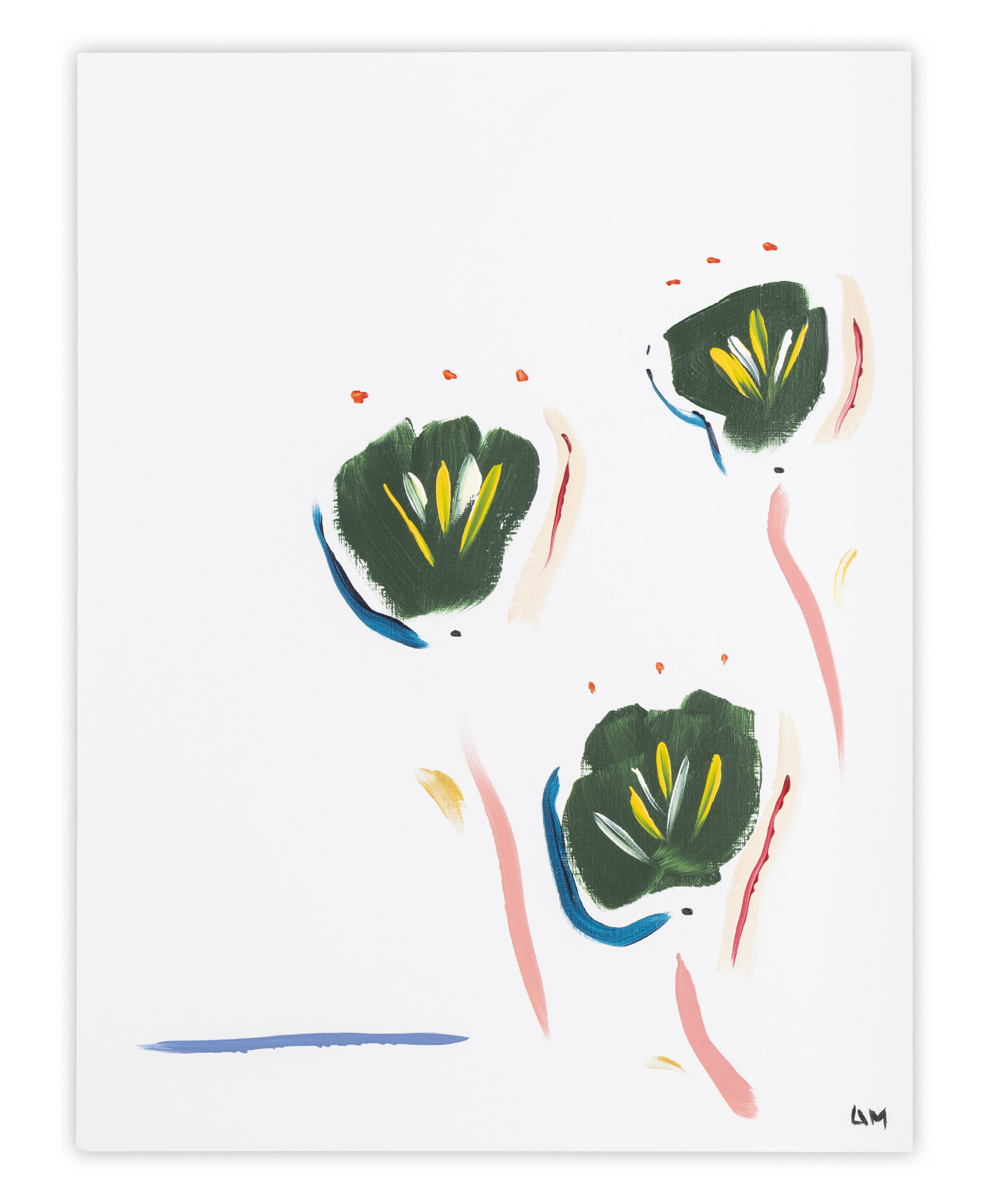 Study 17: Dark Green Blooms with Radiant Center