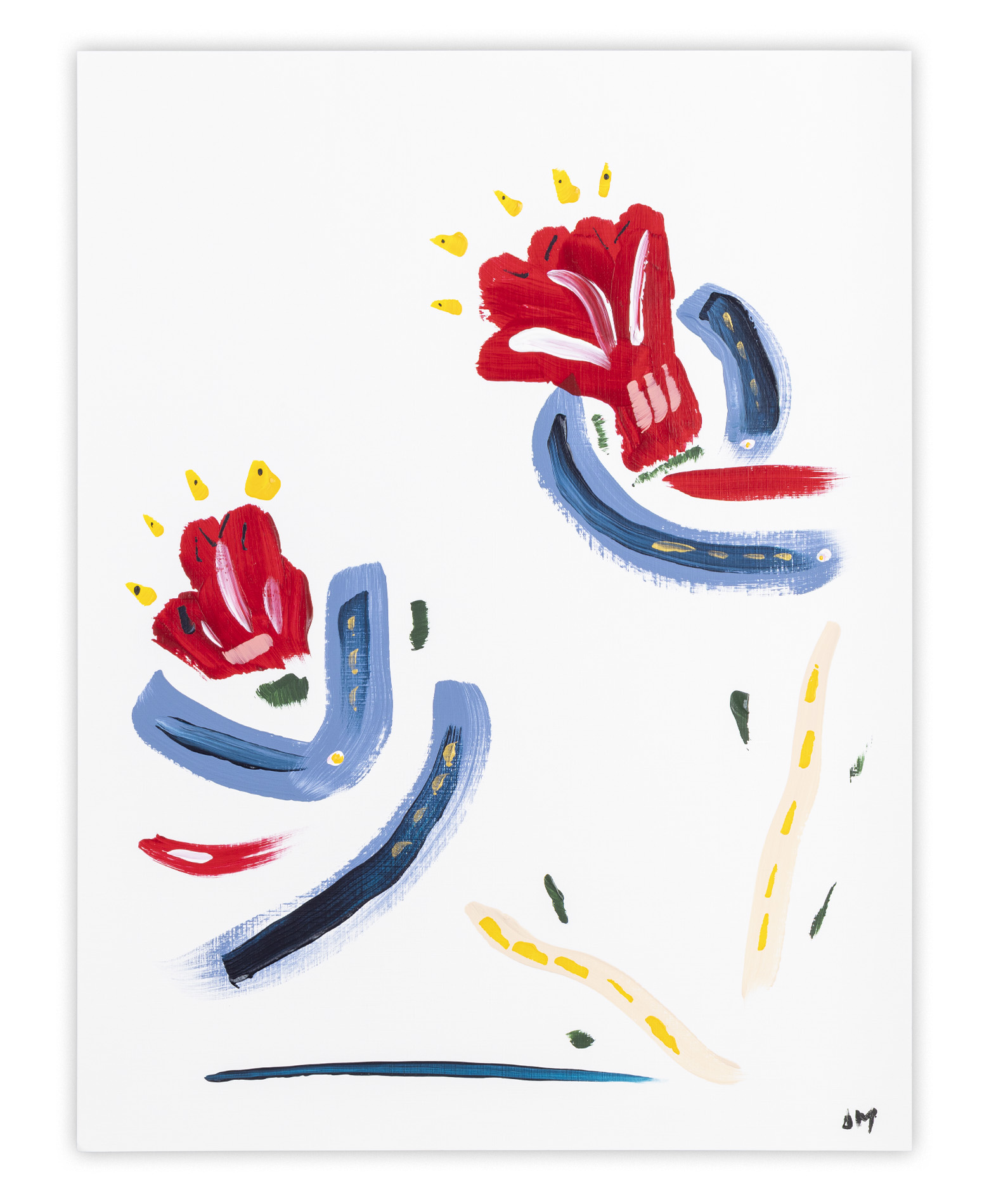 Study 10: Red Cluster with Green Leaves